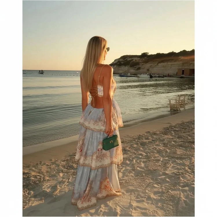 Tiered Print Midi