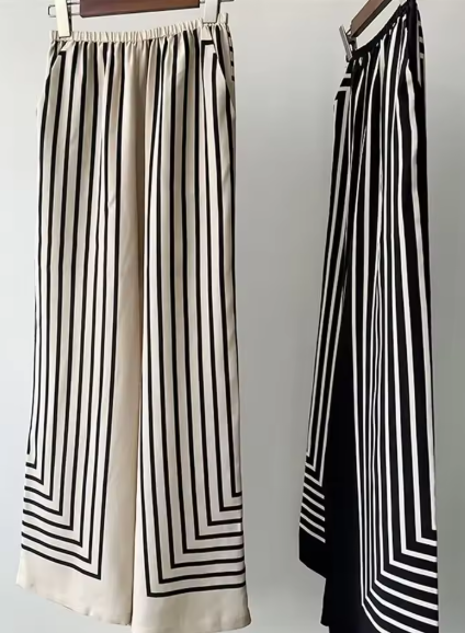 Silk Striped Pants