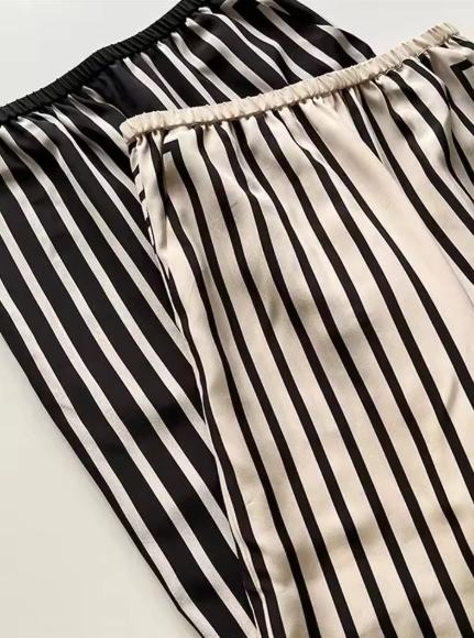 Silk Striped Pants