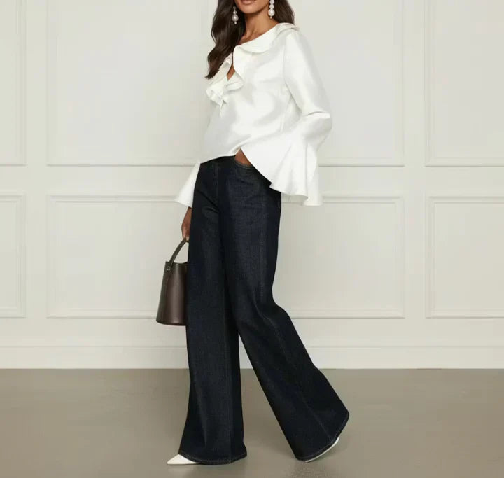 Taffeta Ruffle Top