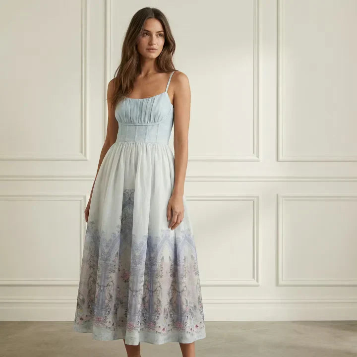 Print Corset Midi