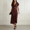 Burgundy Lace Midi