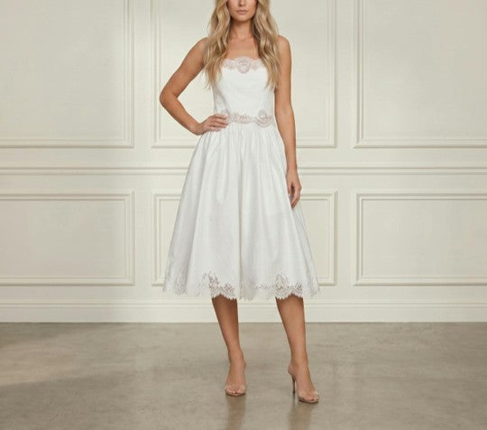 White Embroidered Midi