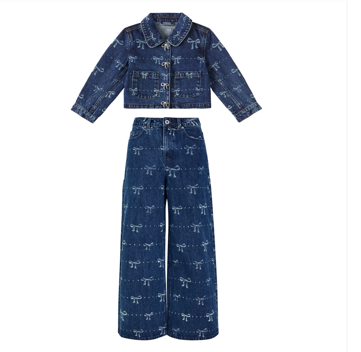 Denim Bow Set