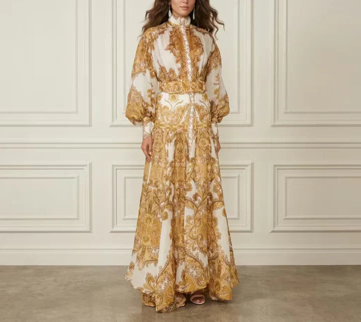 Gold Paisley Print
