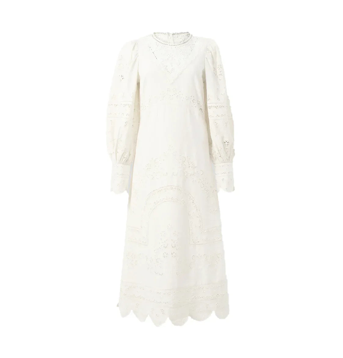 Embroidered Eyelet Midi