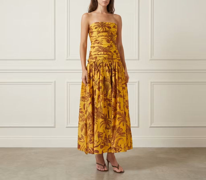 Bandeau Print Midi