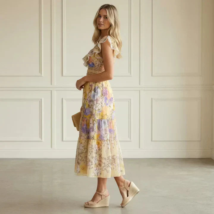 Yellow Floral Midi
