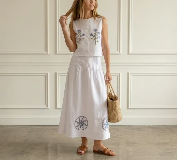 Embroidered Vest Skirt
