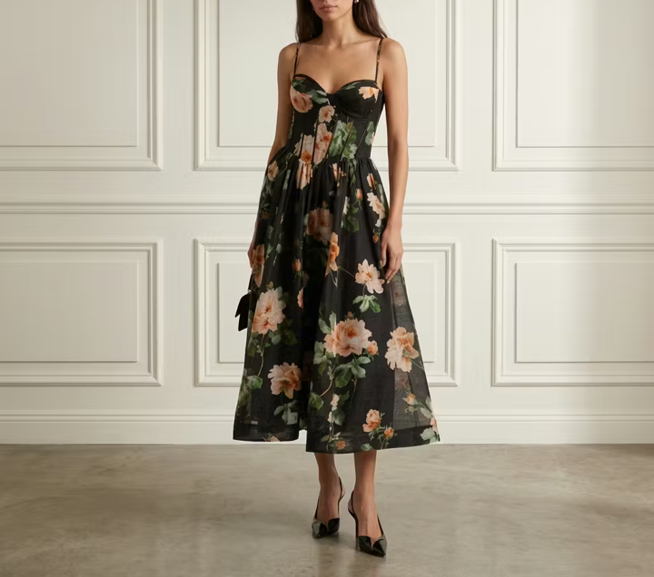 Floral Corset Midi