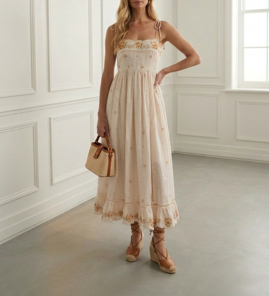 Scallop Floral Midi