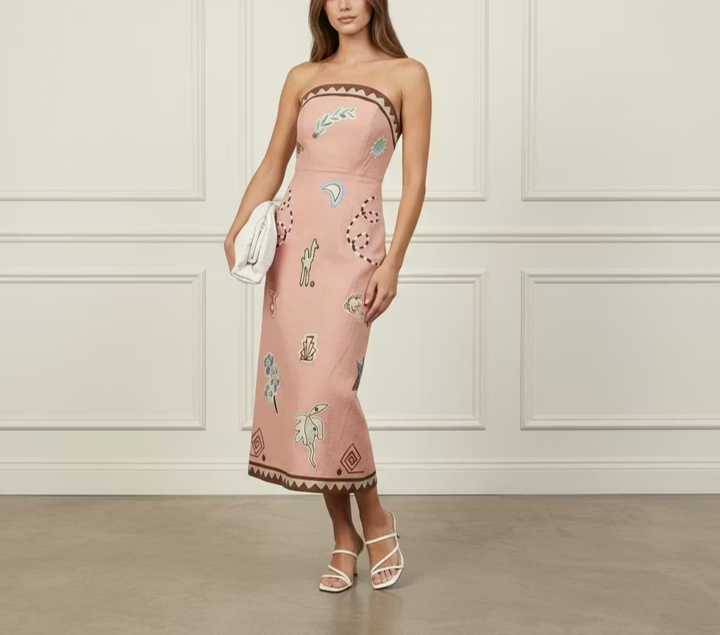 Linen Print Midi