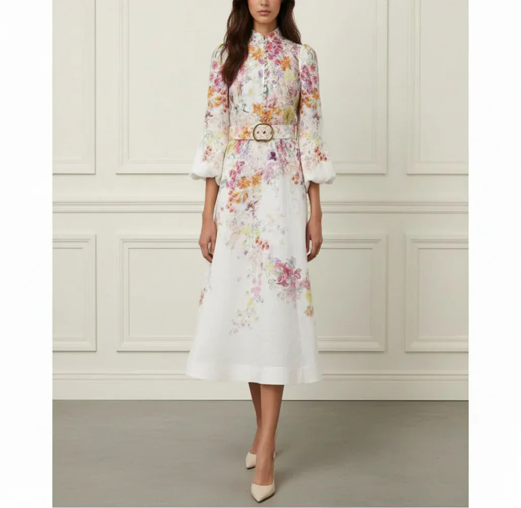 Linen Floral Midi