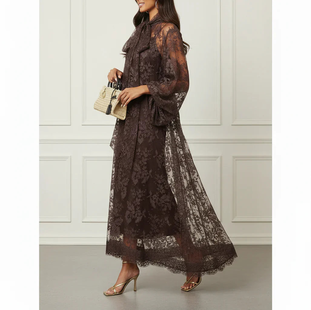 Silk Lace Tie Dress