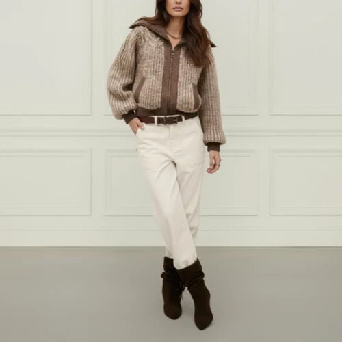 Ribbed Collared Jacket