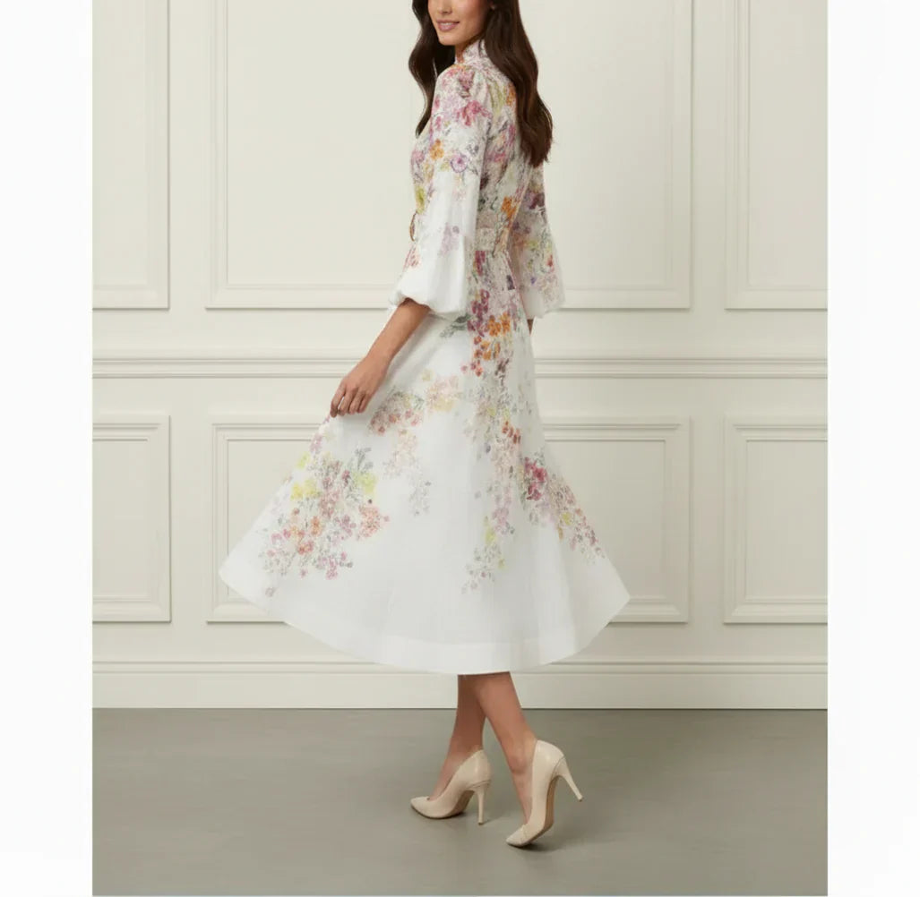 Linen Floral Midi