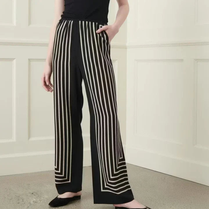 Silk Striped Pants