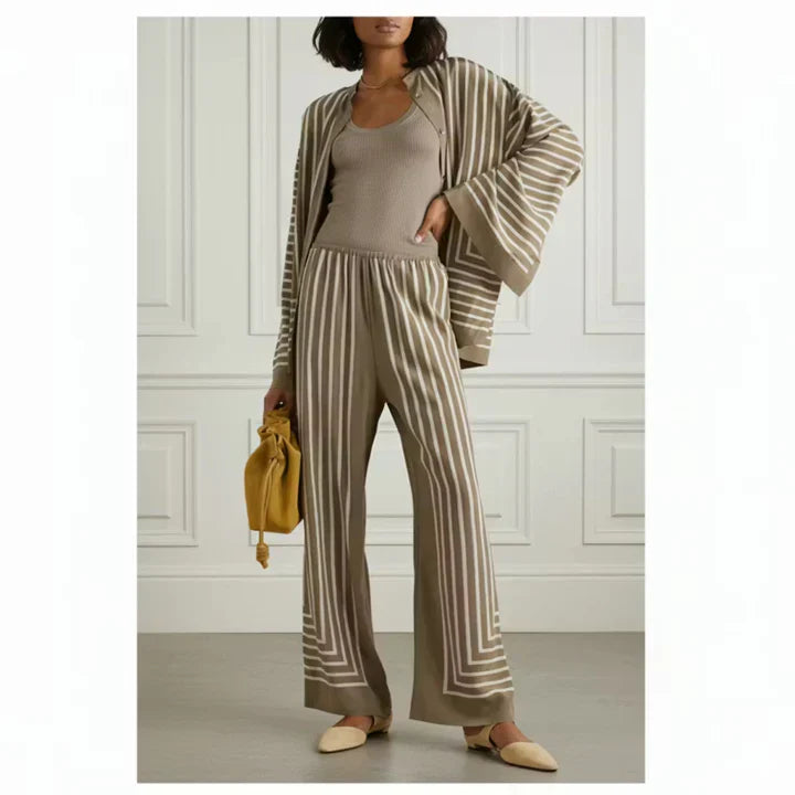 Silk Striped Pants