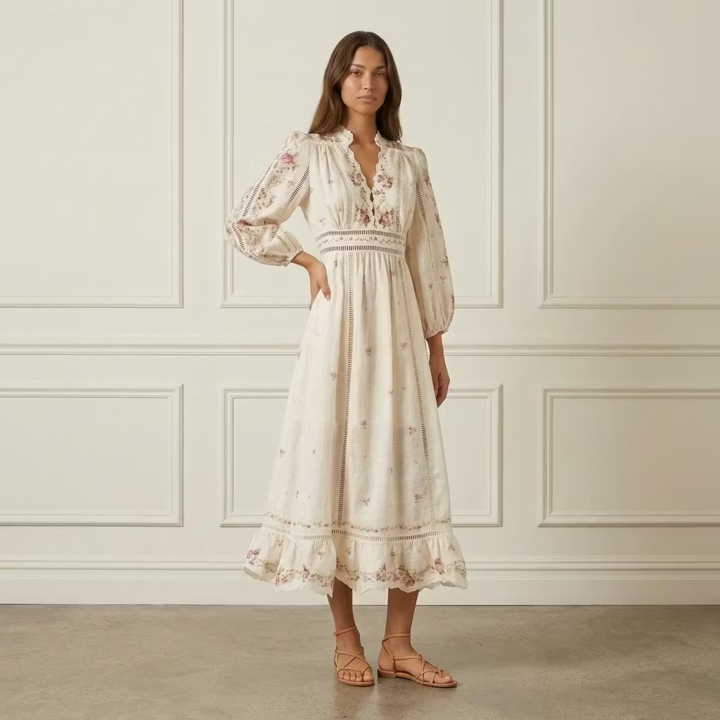 Floral Broderie Midi