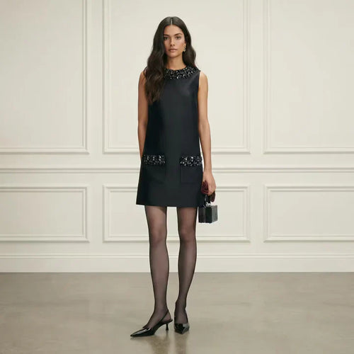 Black Beaded Mini
