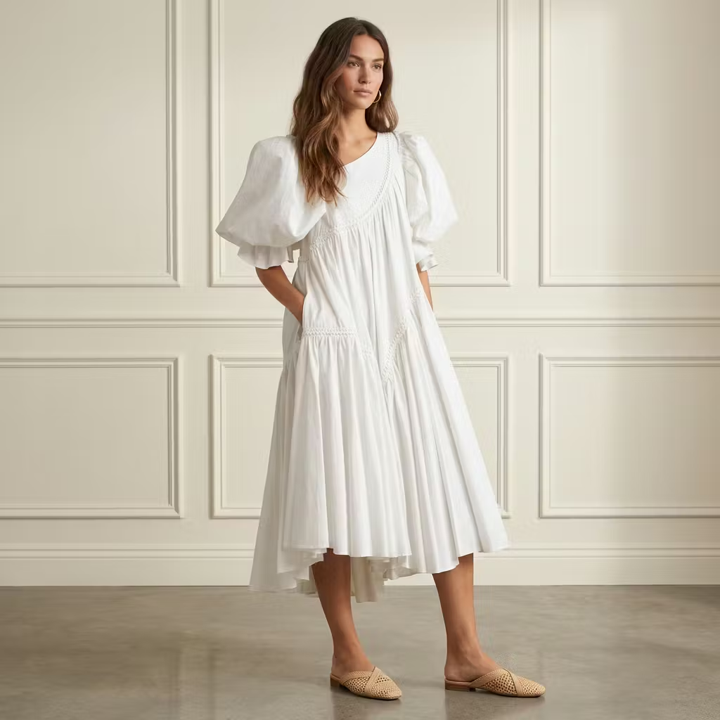 Puff Sleeve Midi