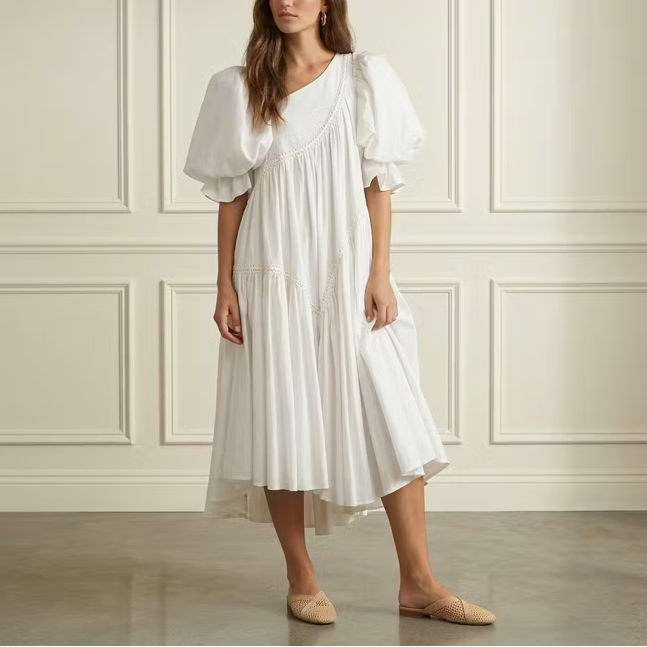 Puff Sleeve Midi