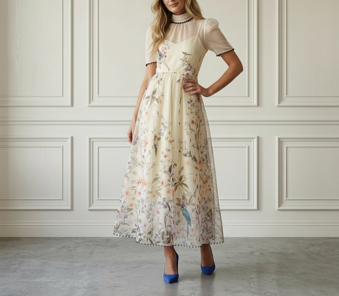 Pastel Floral Midi