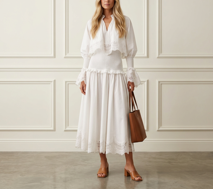 Cotton Ruffle Midi