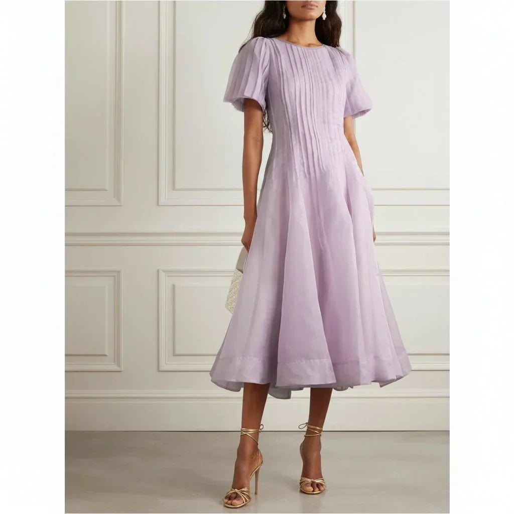 Lavender Pleated Midi